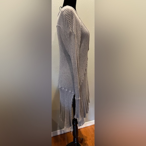 Free People gray waffle weave top size large - Picture 4 of 5